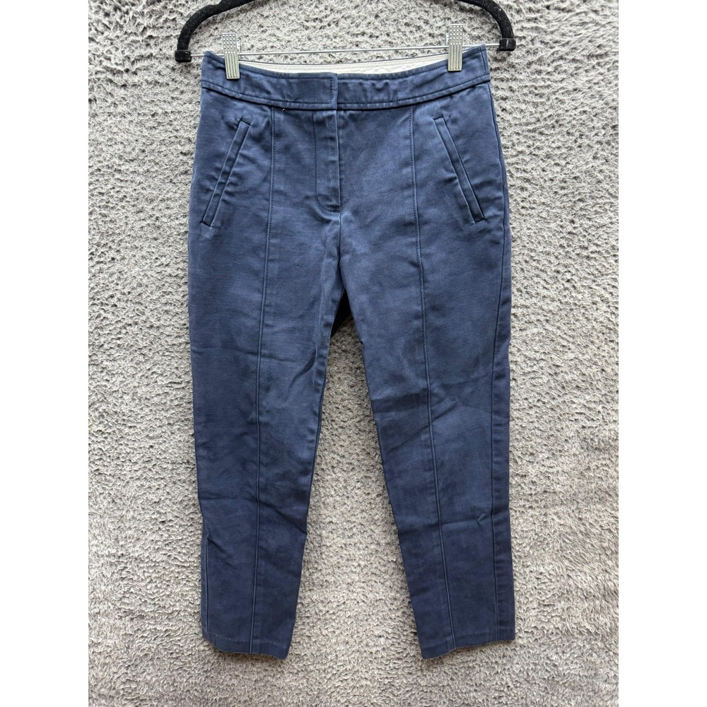 Tory Burch Vanner Slim Leg Tapered Ankle Pants Navy Blue 48025 Womens Size 0
